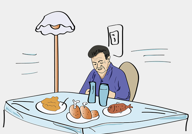大魚(yú)大肉、老人、三餐-康興醫(yī)療器械官網(wǎng)